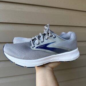 Grey and blue Brooks range running shoes size 8.5